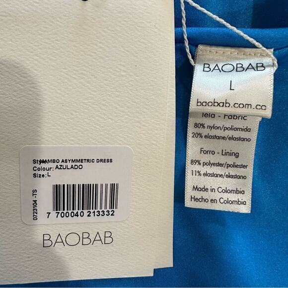 BAOBAB Collection Mambo Asymmetric Cut Out Mini‎ Dress Azulado Blue Large New - Picture 11 of 15